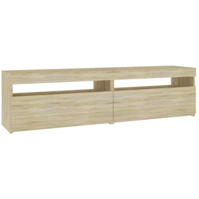 Image of vidaXL TV Cabinets 2 pcs with LED Lights Sonoma Oak 75x35x40 cm
