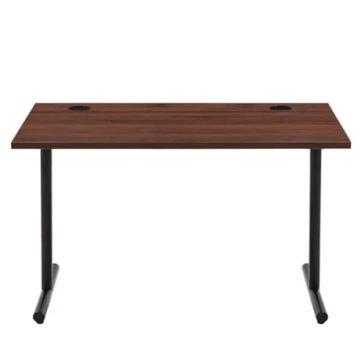 Image of Amazon Basics Office Computer Desk, Walnut Desktop and Black Frame, Rectangular, Simple Assembly, 120 x 60 73.6 cm (Previously Movian brand)