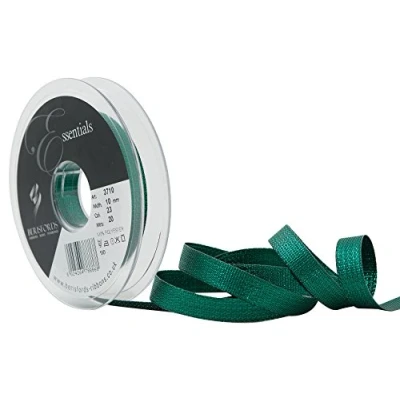 Image of Berisfords Textured Metallic Ribbon, Emerald, 10 mm