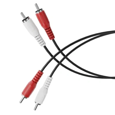 Image of HDSupply RCA Cable, 10.00 m Audio Stereo 2x Male to Male, for Subwoofer, Soundbar, TV, Amplifier, HiFi, Black