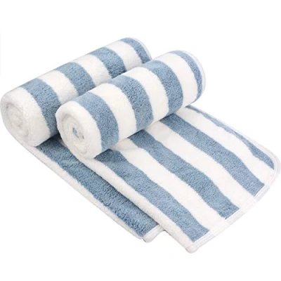 Image of VIVOTE Microfibre Hand Towels for Bathroom, Super Soft &amp; Fluffy Towels, Water Absorbent Quick Dry 100% Microfibre, 40x76cm 2 Pcs blue