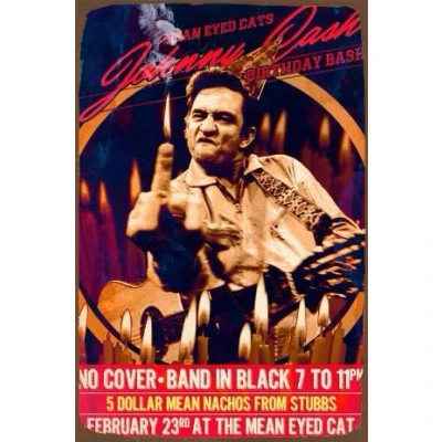 Image of 8x12 inch Johnny Cash Performance Poster Vintage Style Metal Advertising Wall Plaque Sign Decor SP#102