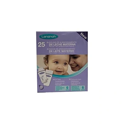 Image of Lansinoh Breast Milk Storage Bags, 25 Count Pre Sterilized Preserving Bags