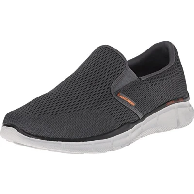 Image of Skechers Men&#039;s Equalizer Double Play Fitness Shoes, Grey Charcoal Orange, 13 UK Wide