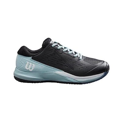 Image of Wilson Women&#039;s Rush Pro Ace Clay Sneaker, Black/Sterling Blue/White, 6.5 UK