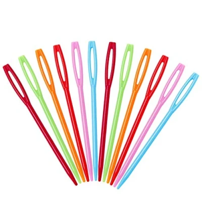 Image of 100 Pcs Plastic Sewing Needles, Big Eye Needles for Beginner, 7cm/2.7inch Hand Learning Yarn Darning Needle Craft
