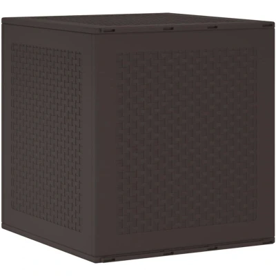 Image of vidaXL Garden Storage Box Brown 55x53x57 cm PP