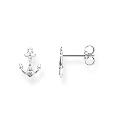 Image of Thomas Sabo Women Stud Earrings Anchor Zirconia 925 Sterling Silver H2095 051 14