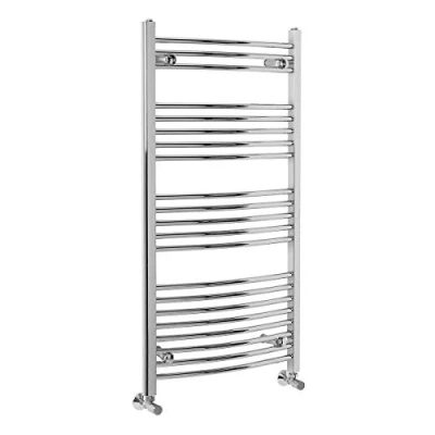 Image of NRG Curved Bathroom Heated Warmer Towel Rail Ladder Radiator Rad Central Heating 1150 x 600mm Chrome