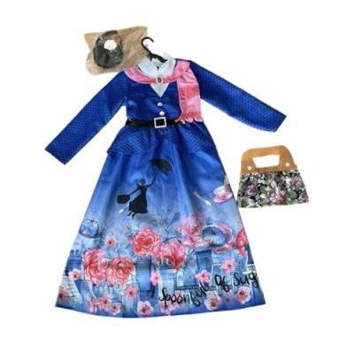 Image of TU Officially Licensed Mary Poppins Fancy Dress Costume with Hat and Bag [5 6]