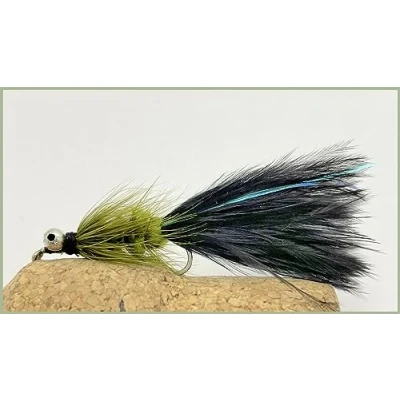 Image of Barbless Humongous Trout Flies, 12 Pack Olive Black Tail, Size 10, Lures for Fly Fishing