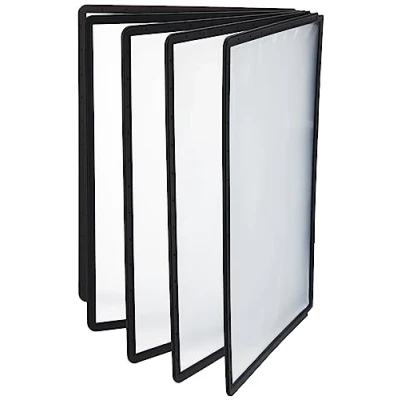Image of Durable Sherpa Display Panel Clear with Coloured Flexible Frame A4 Black Ref 5606/01 [Pack of 10]