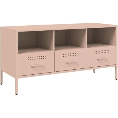 Image of vidaXL TV Cabinet Pink 100.5x39x50.5 cm Steel