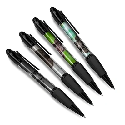 Image of DV DESIGN Set of 4 Labrador Black Ballpoint Pens Chocolate Dog Animals Pets Theme Gift