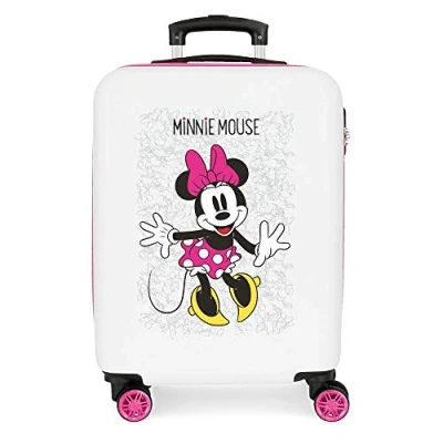 Image of Disney Minnie Enjoy the Day White Medium Suitcase 48x68x26 cm Rigid ABS Combination lock 70 Litre 3.7 Kg 4 Double Wheels