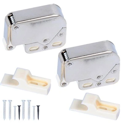 Image of 2X Push to Open Catches Mini Spring Loaded Cupboard/Cabinet Latches
