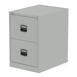 Image of Qube by Bisley 2 Drawer Filing Cabinet Goose Grey