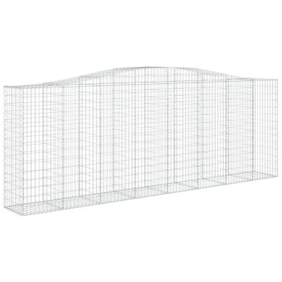 Image of vidaXL Arched Gabion Baskets 9 pcs 400x50x140/160 cm Galvanised Iron