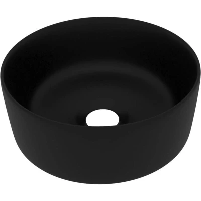 Image of vidaXL Luxury Wash Basin Round Matt Black 40x15 cm Ceramic