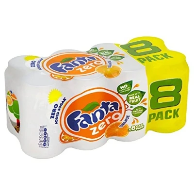 Image of Fanta Orange Zero Added Sugar (8x330ml) Pack of 2