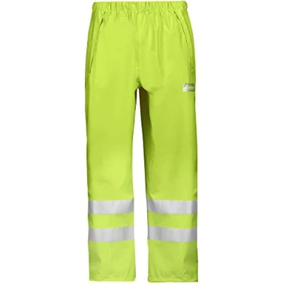 Image of Snickers High Vis PU Rain Trousers Class 2 Yellow M