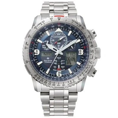 Image of Citizen Men Analogue Digital Eco Drive Watch with Titanium Strap JY8100 80L