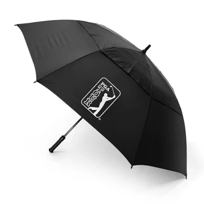 Image of PGA Tour 62 Inch Golf Umbrella Windproof Double Canopy, Mens Umbrellas with Auto Open, Fibreglass Shaft, Non Slip Handle, Velcro Straps, Rainproof Cover Windproof, Black