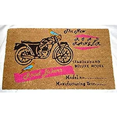 Image of Decorative Coir Entrance Door Mat Motorcycle 70 cm x 40
