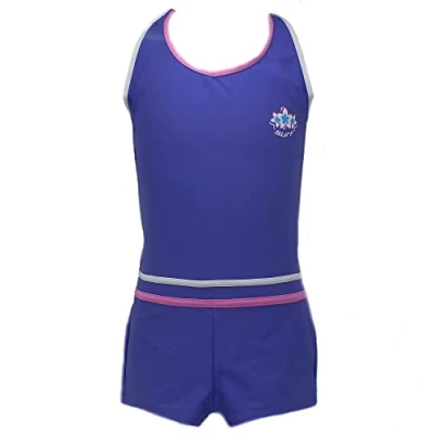 Image of Kidz Swimmers Girls Boyleg Swimming Costume Very Peri (9 10 Years)