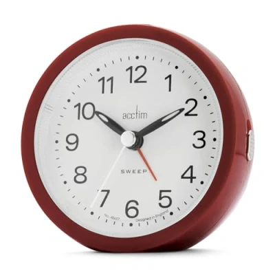 Image of Acctim Elana Analogue Alarm Clock Non Ticking Sweep Quartz Luminous Hands (Shiraz)