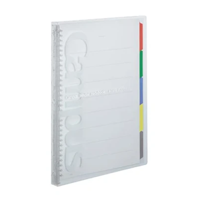 Image of Kokuyo Campus Slide Binder with 5 Tab Dividers, Slim Type, A4, 30 Holes, Up to 65 Sheets, Transparent, Japan Import (RU P173NT)