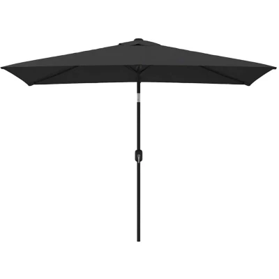 Image of vidaXL Outdoor Parasol with Metal Pole 300x200 cm Black