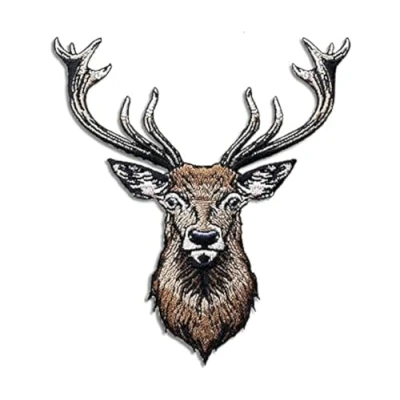 Image of Sourcemall Iron on/Sew on Deer Patch, Embroidered Patch for DIY Clothing, Jackets, Jeans, Backpacks, Hats, Arts Craft Sew Making (Deer)