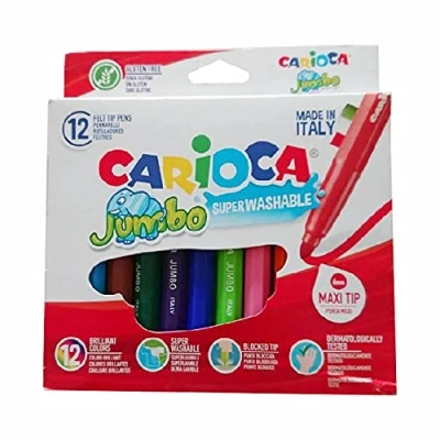 Image of Carioca : Jumbo Super washble Ink (Assorted Colour, 12 Pieces)