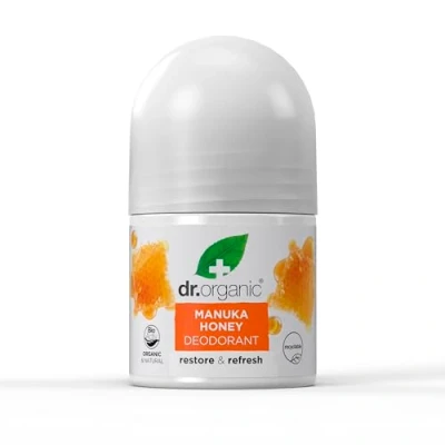 Image of Dr Organic Manuka Honey Deodorant, Aluminium Free, Mens, Womens, Natural, Vegetarian, Cruelty Paraben &amp; SLS Organic, 50ml, Packaging may vary