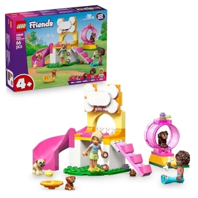 Image of LEGO Friends Puppy Playground Toy for 4+ Year Old Girls incl. a Park with Slide, 2 Mini Dolls &amp; 3 Pet Dog Animal Figures Creative Gift Idea 42665