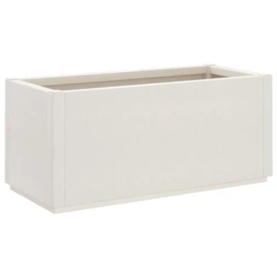 Image of vidaXL White Garden Planter Rectangular Outdoor Plant Container, Polypropylene, 80x36x35 cm, 80L Capacity for Patio/Terrace
