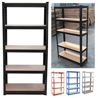 Image of Metal Storage Shelves 5 Tier Shelving Unit Kitchen, Bathroom, Industrial, Shed &amp; Garage Rack Standing Shelf Organiser Organisation 875KG Capacity, H 150 x W 70 D 30 Cm, Blue