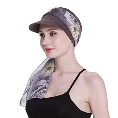 Image of FocusCare Bamboo Cotton Baseball Caps for Women with Chemo Hair Loss Grey