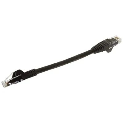 Image of StarTech.com 6in CAT6 Ethernet Cable Black CAT 6 Gigabit Wire 650MHz 100W PoE++ RJ45 UTP Category Network/Patch Cord Snagless w/Strain Relief Fluke Tested UL/TIA Certified (N6PATCH6INBK)