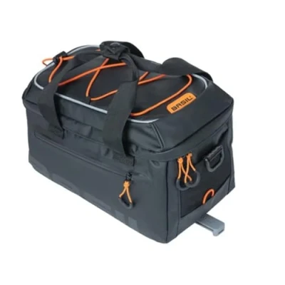 Image of Basil Trunkbag Miles Black Orange 7 Litres Tarpaulin
