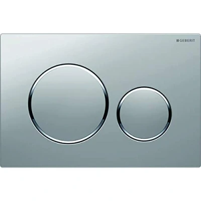 Image of Geberit Sigma 20 115882JQ1 Actuator Plate for 2 Flushes with Front Actuation and Buttons Matte Chrome Stripes