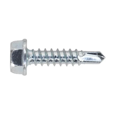 Image of Sealey Self Drilling Screw 4.2 x 19mm Hex Head Zinc Pack of 100