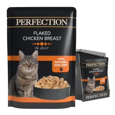 Image of HiLife Perfection Adult Wet Cat Food, Flaked Chicken Breast in Jelly, Grain Free &amp; Made With 100% Natural Ingredients (18 Pouches x 70g)