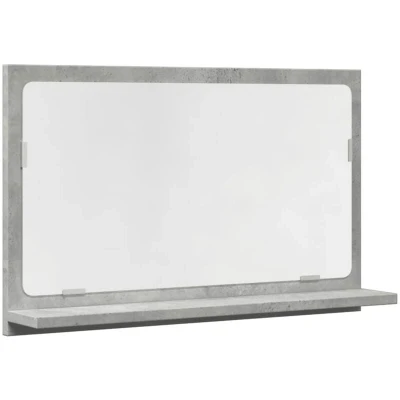 Image of vidaXL bathroom mirror cabinet wall mounted, concrete grey, engineered wood with glass, 60x11x37 cm, modern style, ample storage, moisture resistant