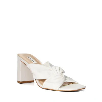Image of Dune London Womens Ladies Maizing Knot Detail Heeled Mules White Leather Size UK 3