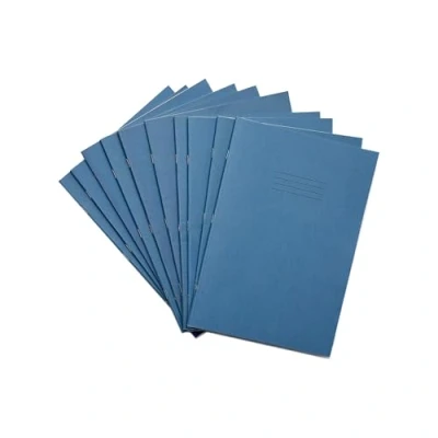 Image of Rhino A4 Exercise Books, 80 Page / 5mm Squared Paper Notebook, 10 Pack, Office &amp; School Stationery Supplies, Light Blue