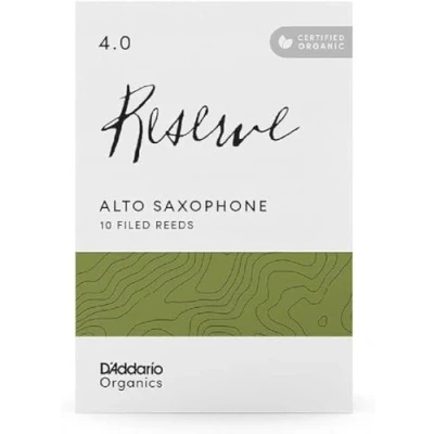 Image of D’Addario Woodwinds Organic Reserve Alto Saxophone Reeds Sax Individually Sealed Filed, Strength 4.0, 10 Pack