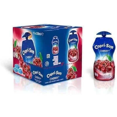 Image of Sport Juice Drink, Capris Sun 330ml, Pack of 15 (15 Pouches, Cherry)