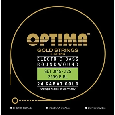 Image of Optima Electric Bass Strings Gold Round Wound Set 5 string reg light 2299B